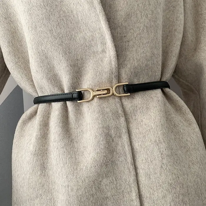 Ceinture fine en cuir pour femmes