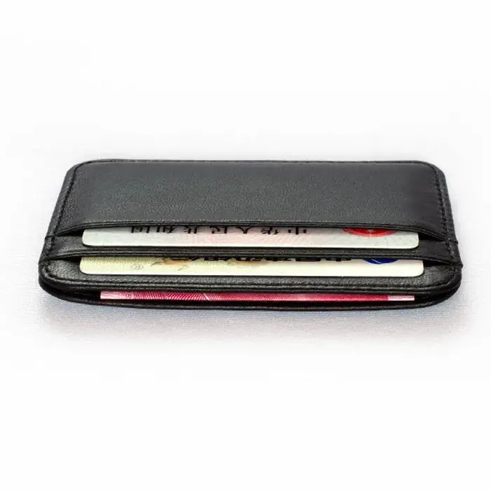 Nouveau mince 100% peau de mouton en cuir véritable portefeuille pour hommes mâle