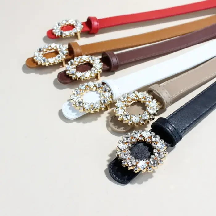 Ceinture en Alliage Creux avec Diamants pour Femme