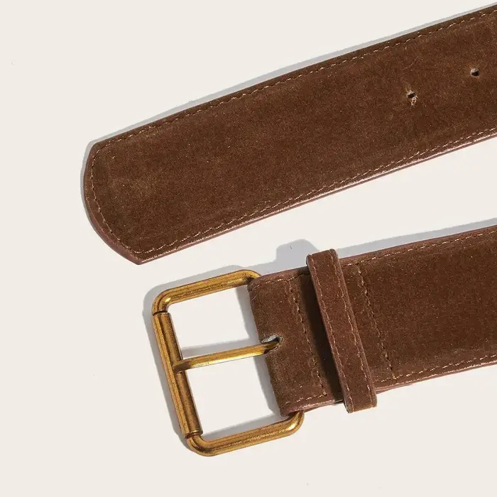 Ceinture large rétro en daim 2026 pour femme – Accessoire de mode élégant pour jupes