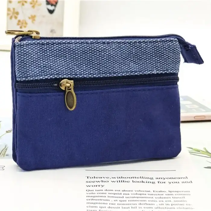 Porte-monnaie en coton pour filles, portefeuille portable mignon, sac à cartes
