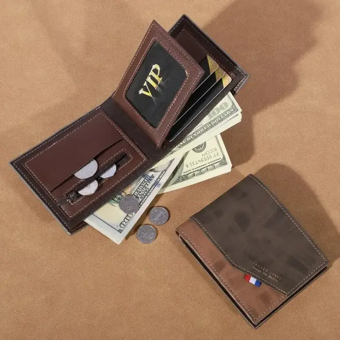 Portefeuille en cuir haute capacité pour hommes