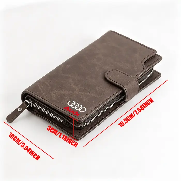 Portefeuille de rangement pour permis de conduire et cartes de crédit avec logo Audi Sline TT RS S Quattro A3 A4 A5 A6 A7 S3 S4 S5 S6 S7 Q3 Q4