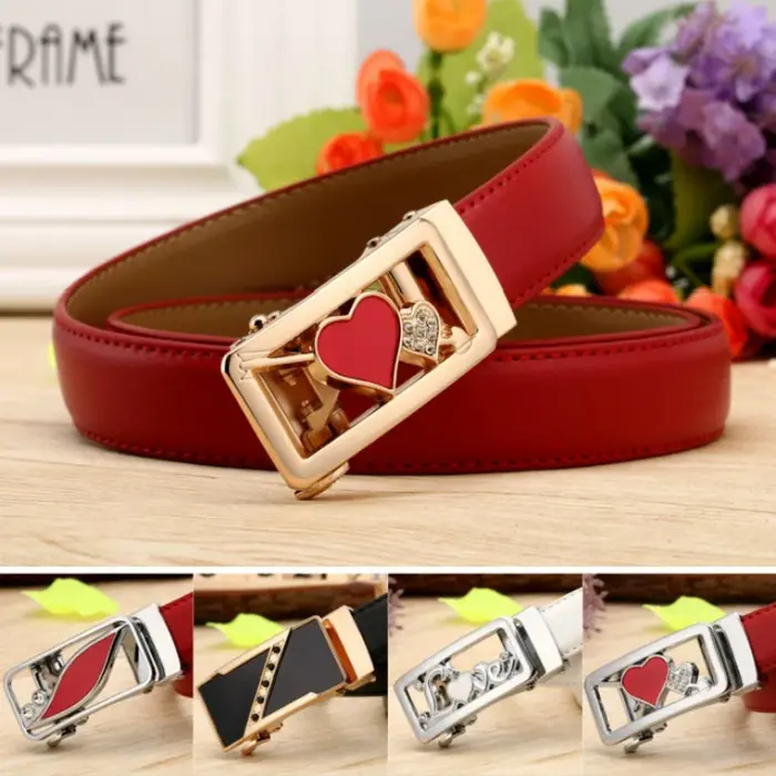 Ceintures pour femmes, ceinture en cuir à boucle tendance pour jeans