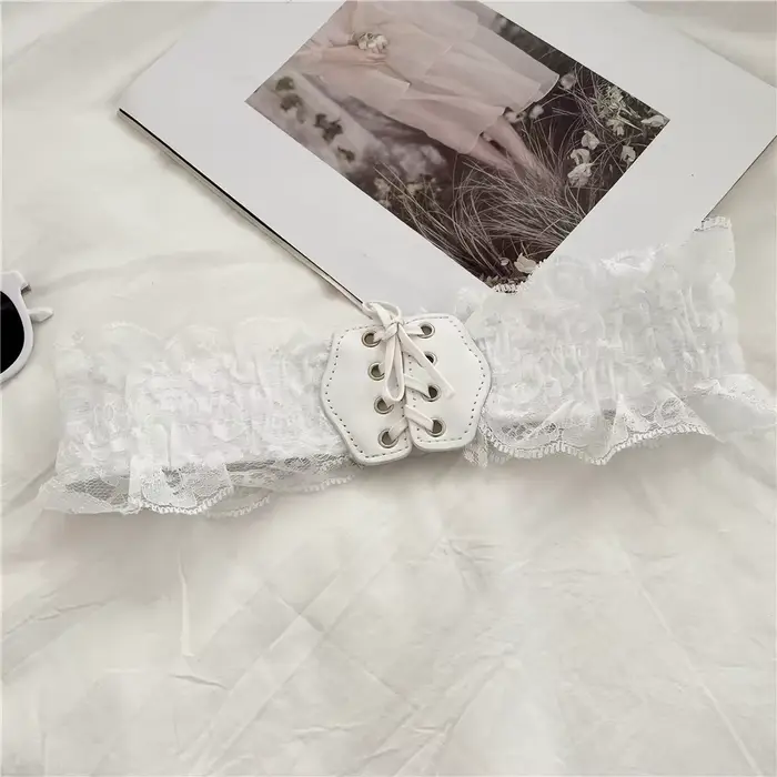 Ceinture élastique en dentelle rétro pour femmes