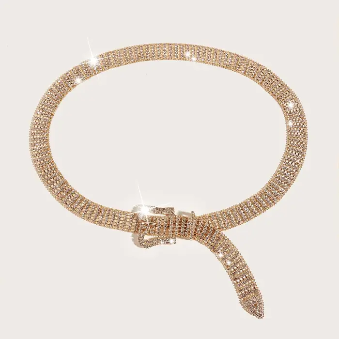 HERSHINE Ceinture tendance femme 1 pièce avec boucle papillon et strass, un accessoire élégant pour 