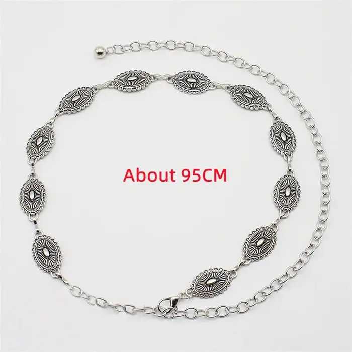 Ceinture en chaîne de taille bohème en métal pour femmes