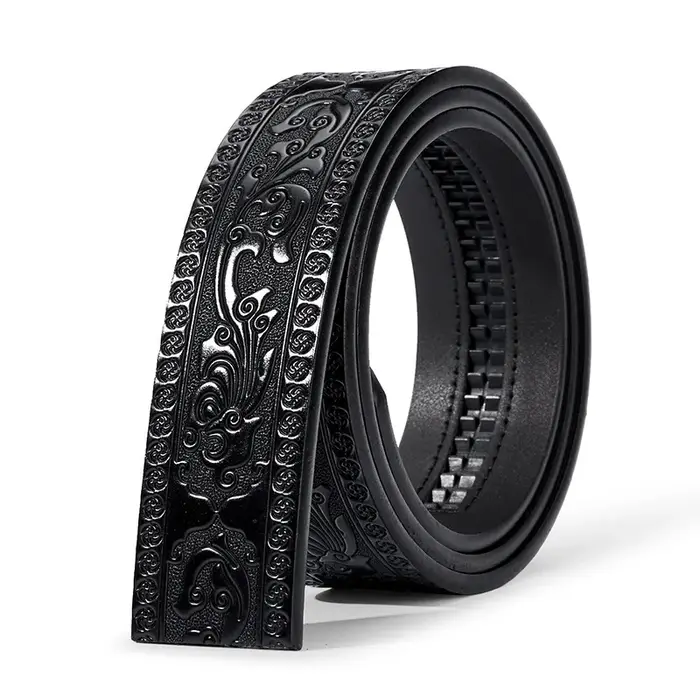 Ceinture Western en cuir véritable (1 ou 2 pièces) pour hommes et femmes, sans boucles, accessoires 