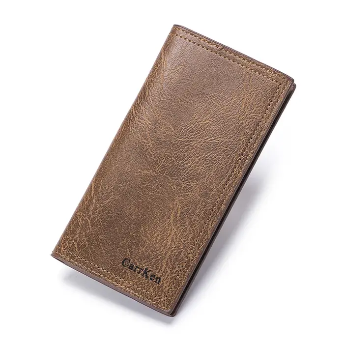 Portefeuille Long en cuir ciré à l'huile pour hommes