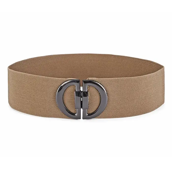 Ceinture à boucle Simple et polyvalente pour femmes, vêtements Vintage, large ceinture en cuir élast