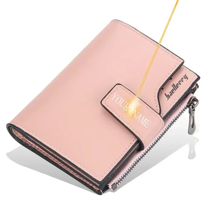Portefeuille personnalisé avec Photo et nom pour hommes et femmes, en cuir PU, court, à trois volets, fermeture éclair, poche pour pièces de monnaie, rétro, haute capacité, cadeau