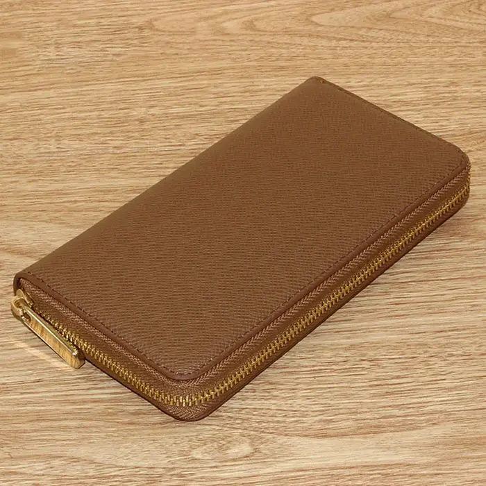 Portefeuille Long en cuir Saffiano véritable avec lettres personnalisées