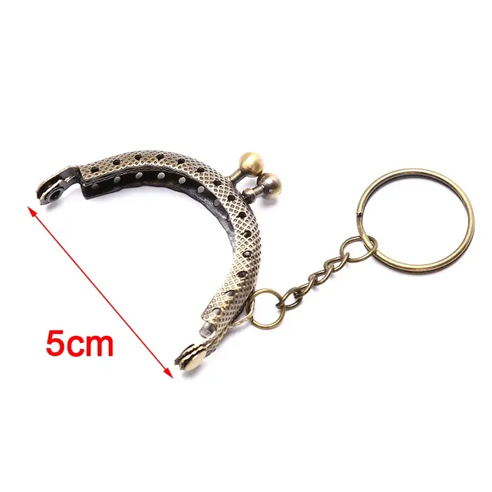 Porte-monnaie 5cm, cadre métallique avec porte-clés