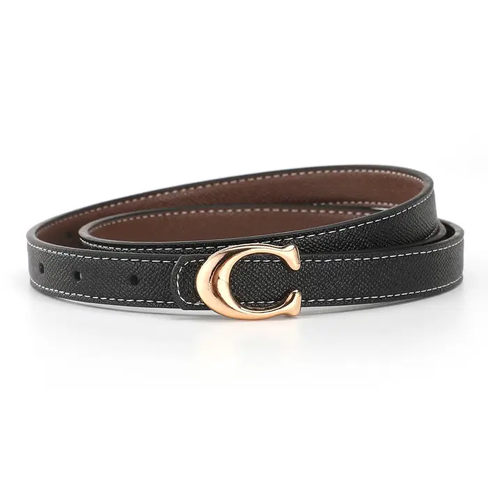 Ceinture en cuir de luxe pour femme avec boucle en alliage de créateur