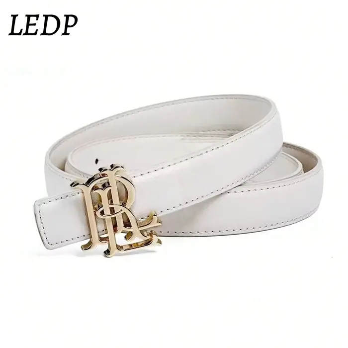 Ceinture en cuir véritable pour femme 2026 – 2,5 cm de large, boucle en alliage doré, design minimal