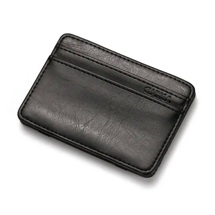 Portefeuille Magique Homme en PU – Porte-cartes Créatif Tendance – Étui de Crédit Designer Noir avec