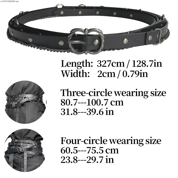 Ceinture à chaîne en simili cuir médiévale