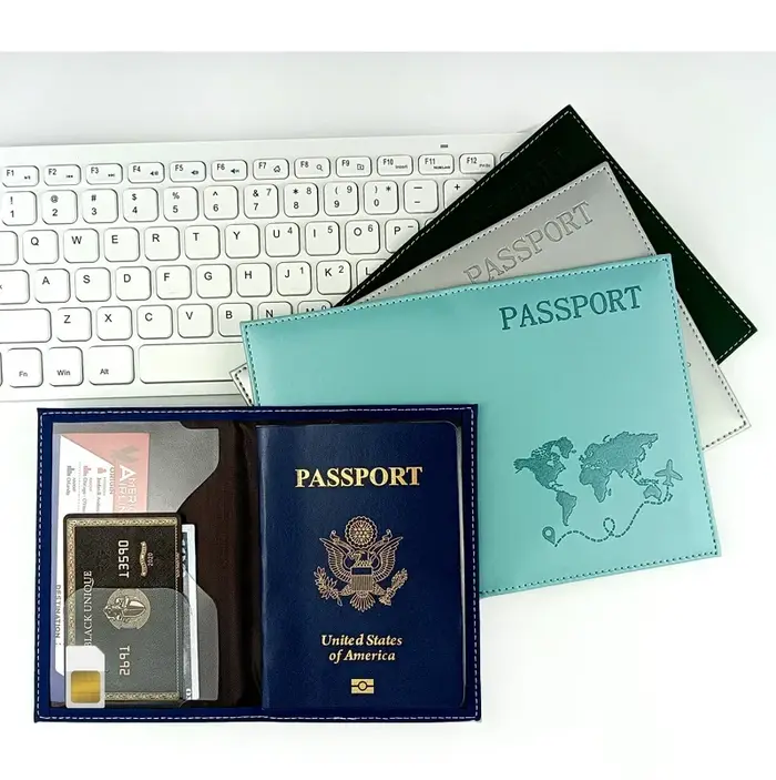 Porte-passeport en PU, couverture de passeport pour billets