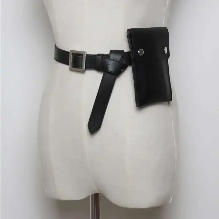 IEFB sangles toutes les mathématiques hommes femmes ceinture Mini-paquet nouvelle mode noir PU cuir ceintures vêtements accessoires multi-usages 9Y116
