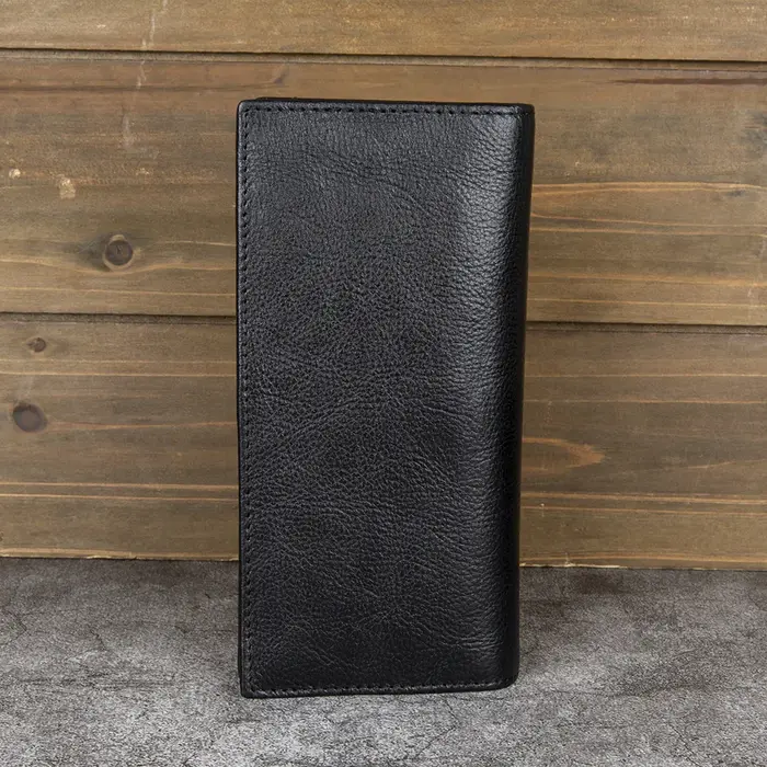 Portefeuille long en cuir tanné végétal pour homme