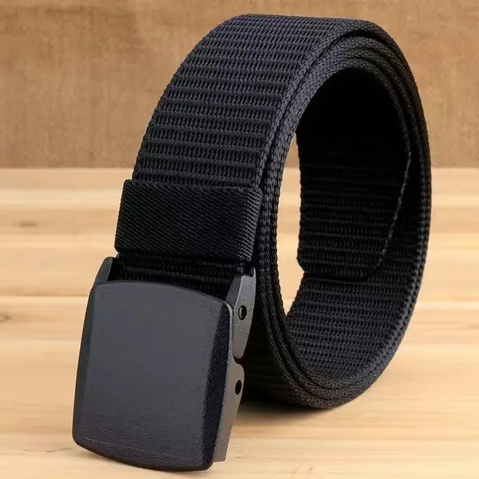 Ceinture en toile décontractée pour hommes, ceinture tactique en nylon sans métal pour l'entraînemen