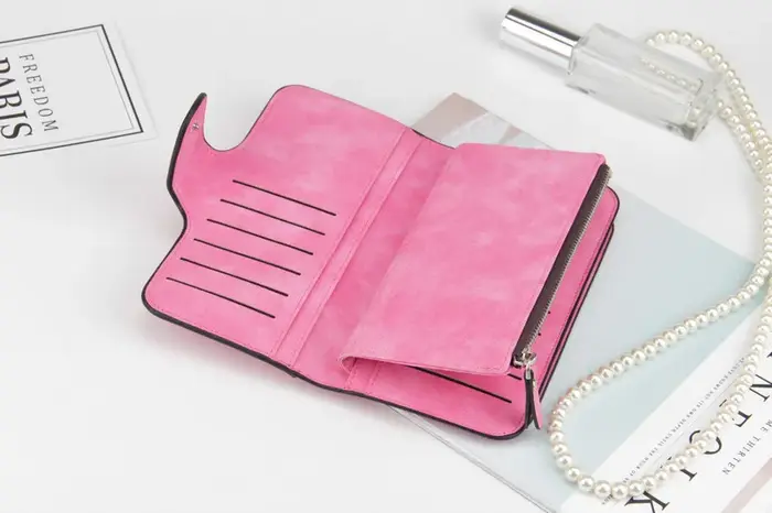 Portefeuille en cuir à moraillon pour femme