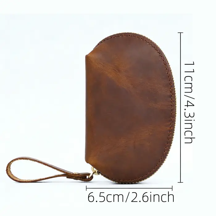 Porte-monnaie en cuir véritable - Mini portefeuille compact pour pièces de monnaie