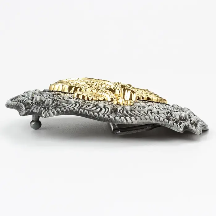 Boucle de ceinture en métal bicolore
