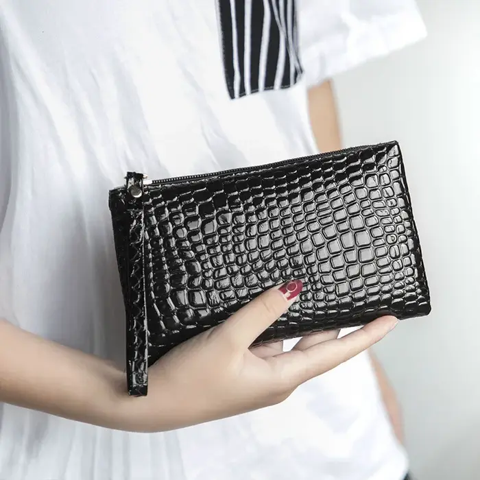 Portefeuille crocodile pour femme