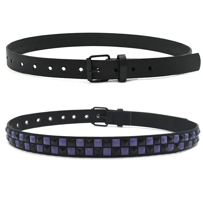 Ceinture Punk à rivets violets pour femmes