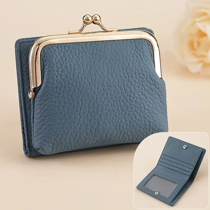 Portefeuille en cuir véritable pour femme