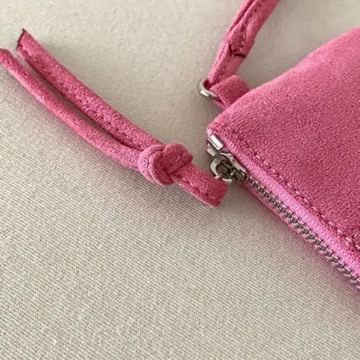 Porte-monnaie portable en daim imprimé léopard pour femme