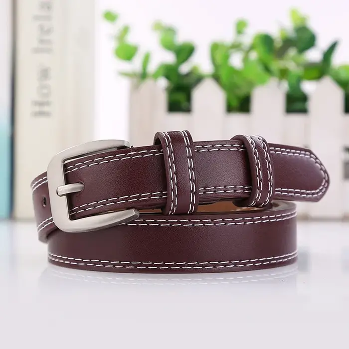 Ceinture pour femme à double brin de style coréen tendance - Ceinture en cuir simple pour tous les j