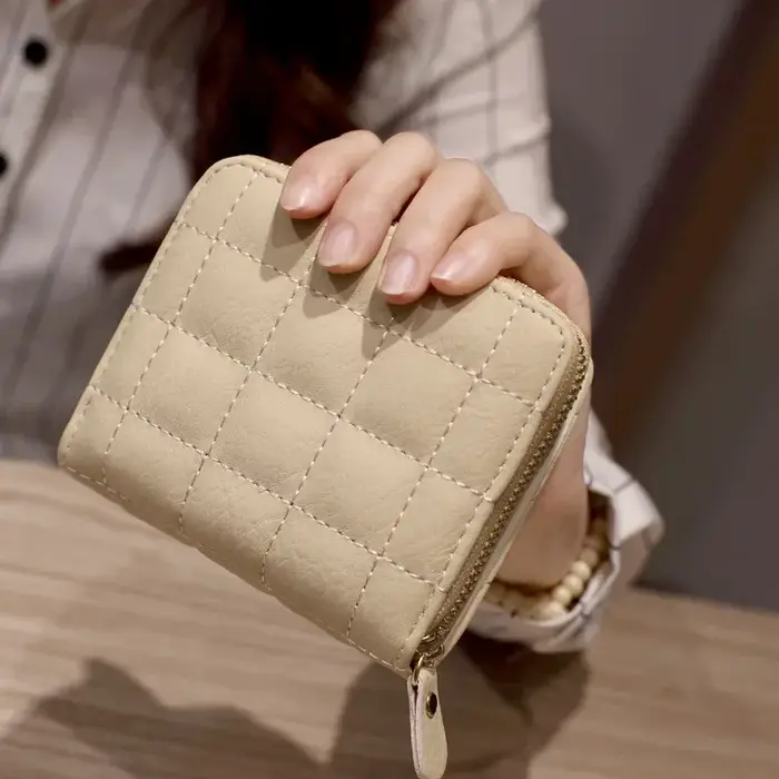 Portefeuille court en cuir PU pour femmes
