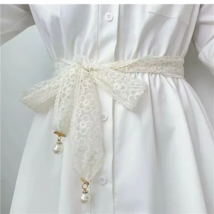 Ceinture de perles blanches pour femmes