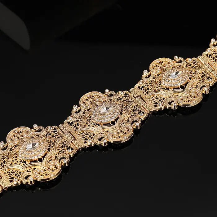 Ceinture de mode pour femmes du Moyen-Orient - Accessoire luxueux de mariage et de banquet de style vintage pour robes arabes