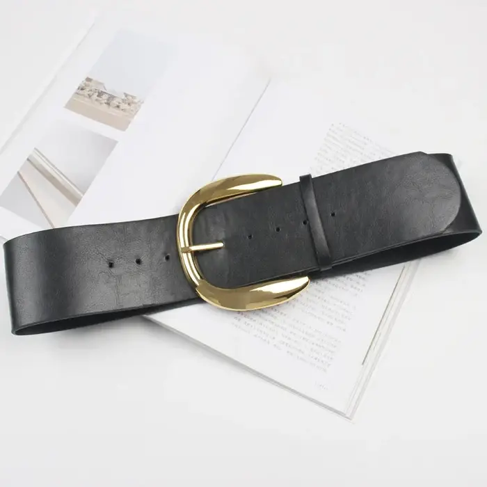 Grande boucle en métal ceinture de taille femmes Vintage marque de luxe concepteur large