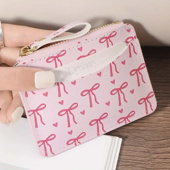 Portefeuille à nœud rose pour femmes