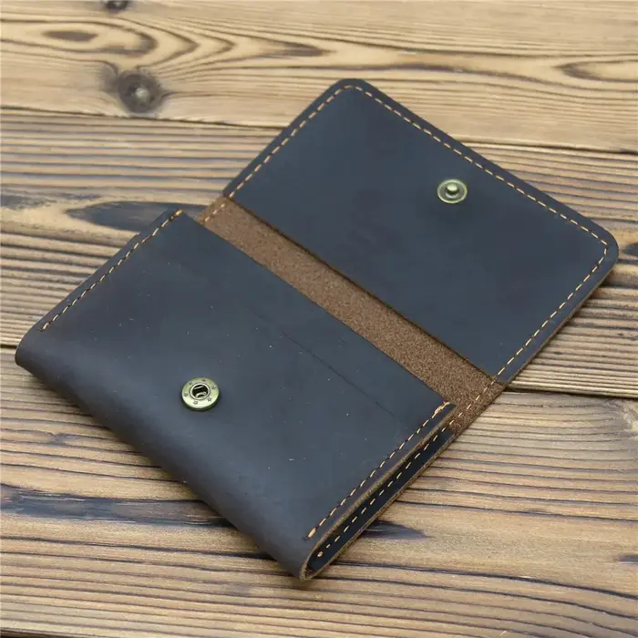 Portefeuille porte-cartes de crédit en cuir pour hommes, mince, petit porte-cartes d'identité bancai