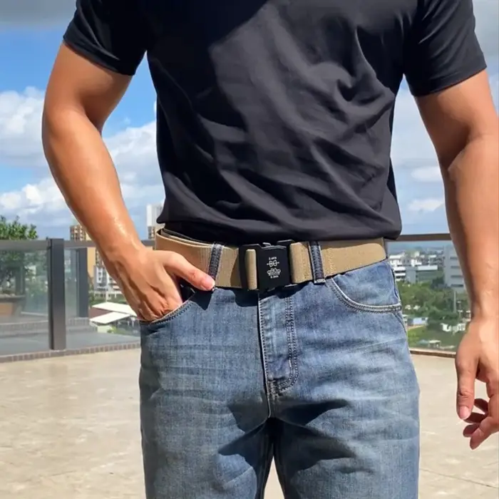 VATLTY 5cm / 2in Ceinture élastique pour hommes Boucle en aluminium