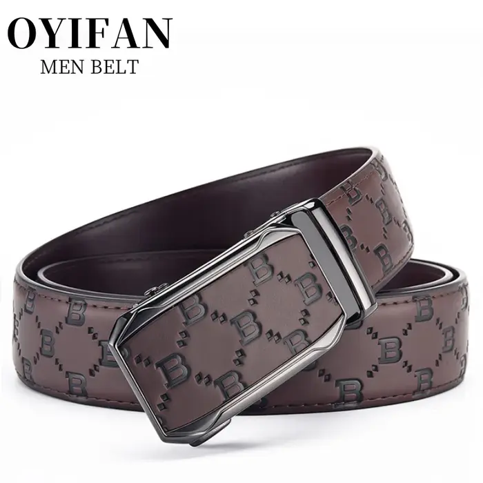 Ceinture en cuir véritable marron noir pour hommes