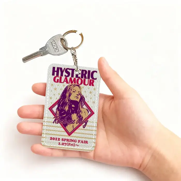 Porte-cartes en cuir moderne H-HystericS Glamour BRAND avec porte-clés – Support fiable pour cartes de bus et de métro