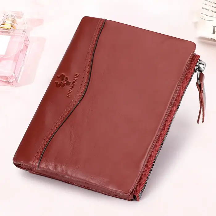 Petit portefeuille en cuir 100% véritable pour femmes