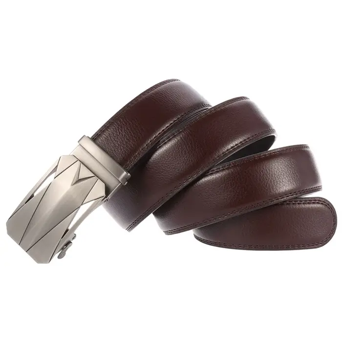 Ceinture longue en métal argenté pour hommes