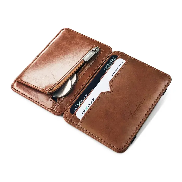 Petit portefeuille magique en cuir pour hommes