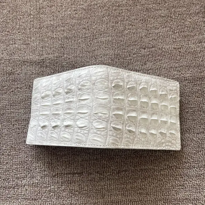 Portefeuille pour homme en cuir de crocodile authentique de l'Himalaya