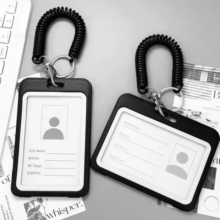 Porte-carte transparent double face adapté au