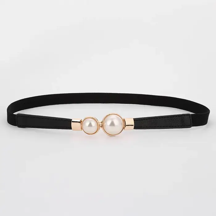 Ceinture de taille fine à breloque rétro élégante pour robe, accessoire de taille à Double boucle en