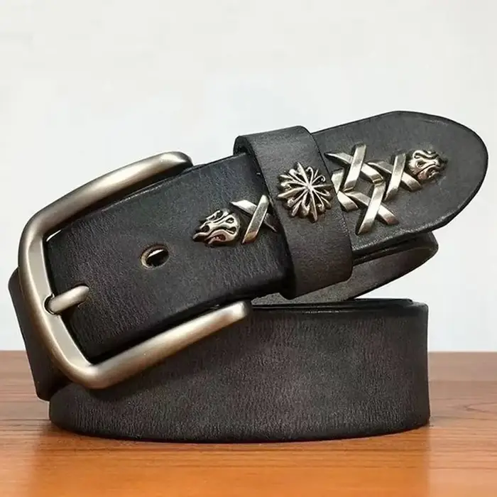 Ceinture en cuir pour Hommes, largeur: 38mm, accessoires, nouvelle collection