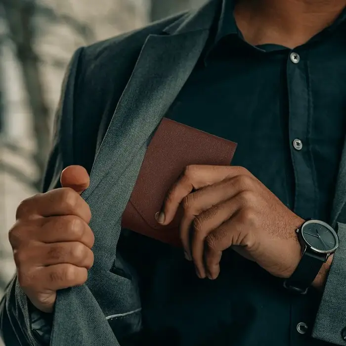Portefeuille Compact multifonctionnel étanche en cuir PU fait à la main